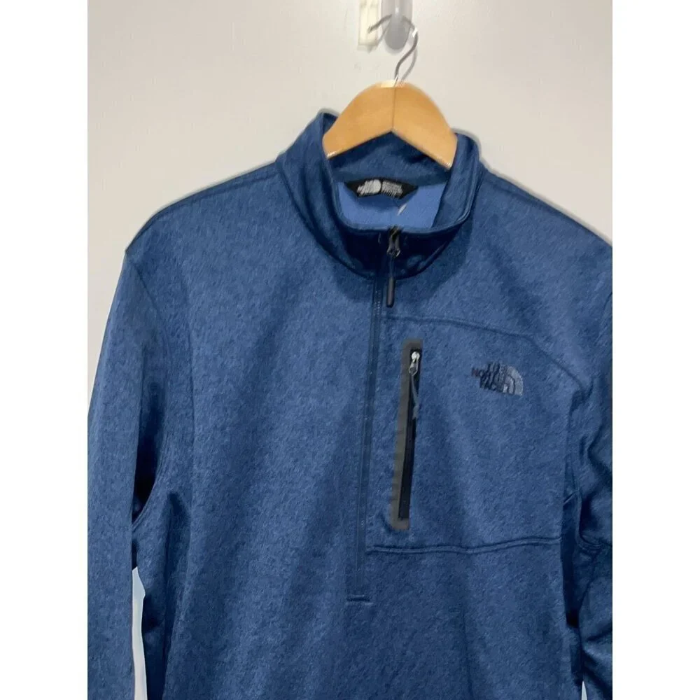 The North Face Mens/Womens 1/4 Zip Pullover XXL Blue Heather Athletic Fit